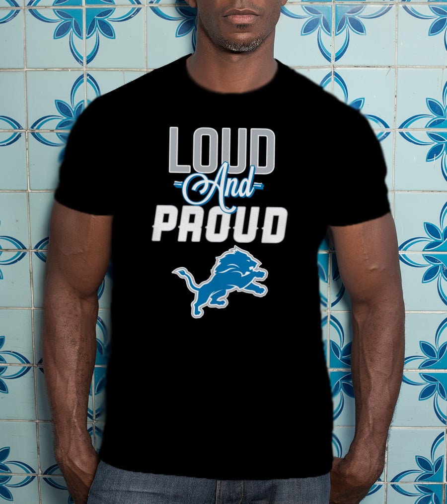 Detroit Lions Loud And Proud With Iconic Blue Lion T-Shirt