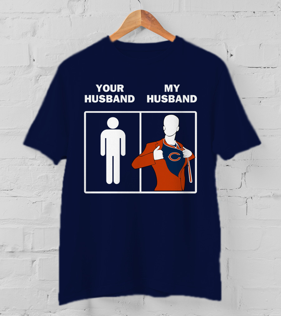 Chicago Bears My Husband Superman Logo Parody Your Husband T-Shirt