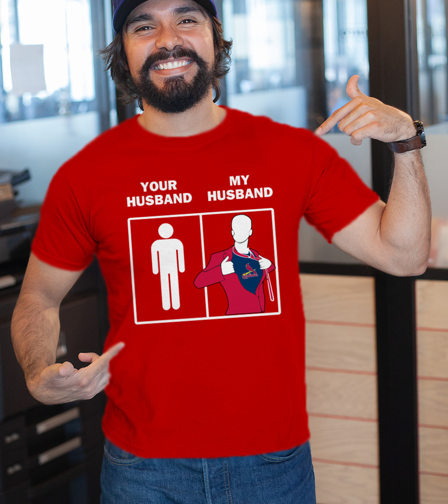Your Husband My Husband St Louis Cardinals Fan Logo Superman T-Shirt
