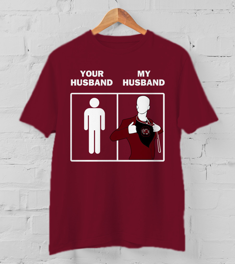 South Carolina Gamecocks Your Husband My Husband Sports Fan Comparison T-Shirt