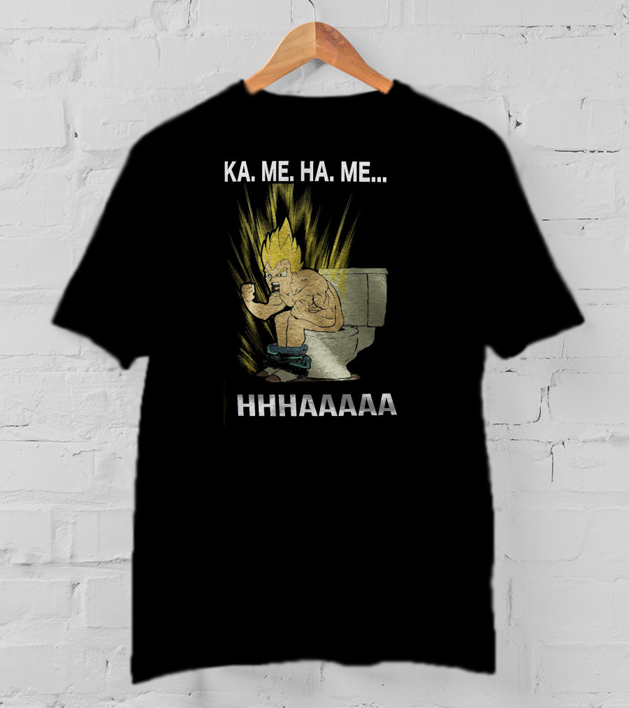 KA ME HA ME HHHAAAAA Funny Son Goku Toilet Scene T-Shirt