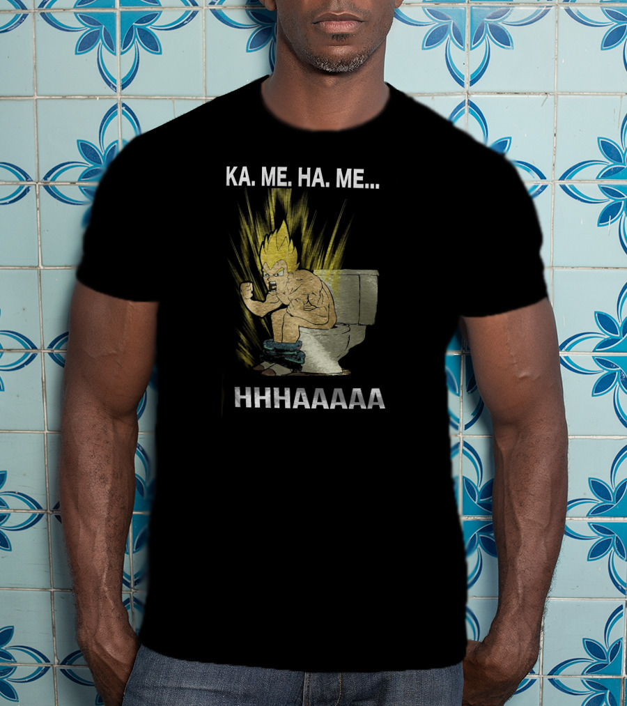 KA ME HA ME HHHAAAAA Funny Son Goku Toilet Scene T-Shirt