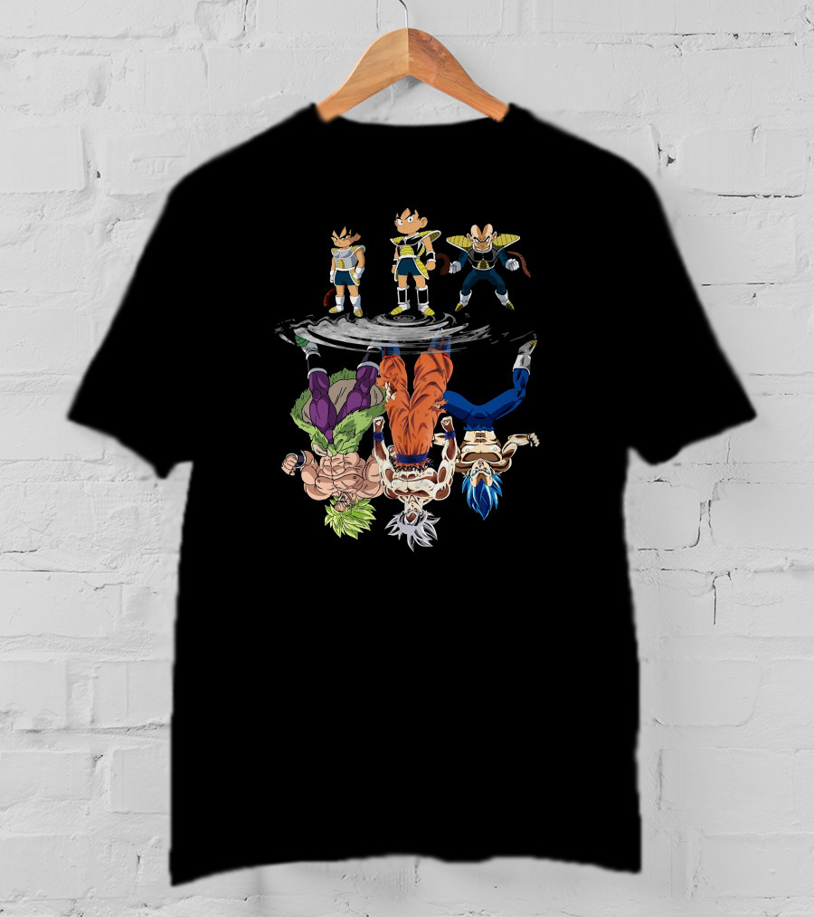Dragonball Z Saiyan Warriors And Super Saiyan Reflections T-Shirt