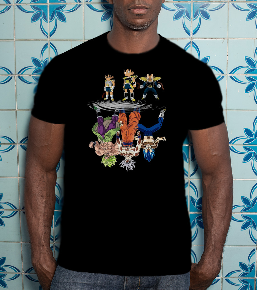 Dragonball Z Saiyan Warriors And Super Saiyan Reflections T-Shirt