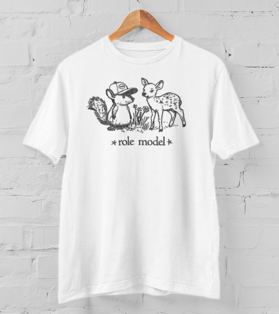 "Role Model Deer Tour Whimsical Forest Scene" T-Shirt