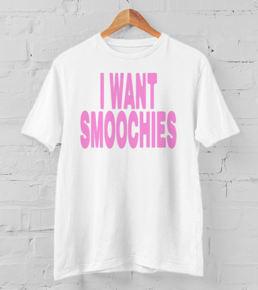 Ashnikko I Want Smoochies Pink Text Bold Style T-Shirt