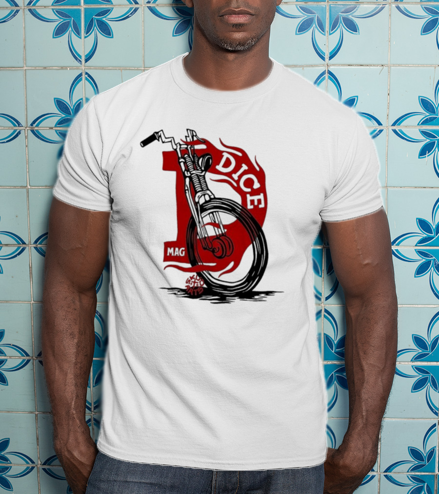 Dice Magazine Skud Arts Motorcycle Flame T-Shirt