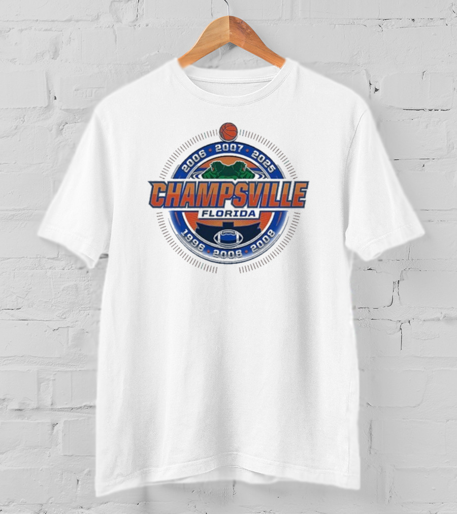 Champsville Florida Gators NCAA Hoops City Block 2025 T-Shirt