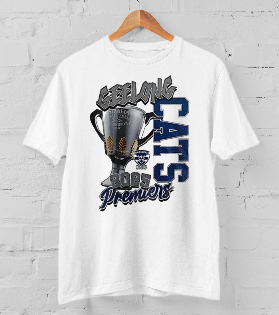Geelong Cats AFL Premiers 2025 Champions Cup Football T-Shirt