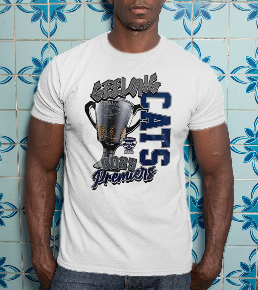 Geelong Cats AFL Premiers 2025 Champions Cup Football T-Shirt