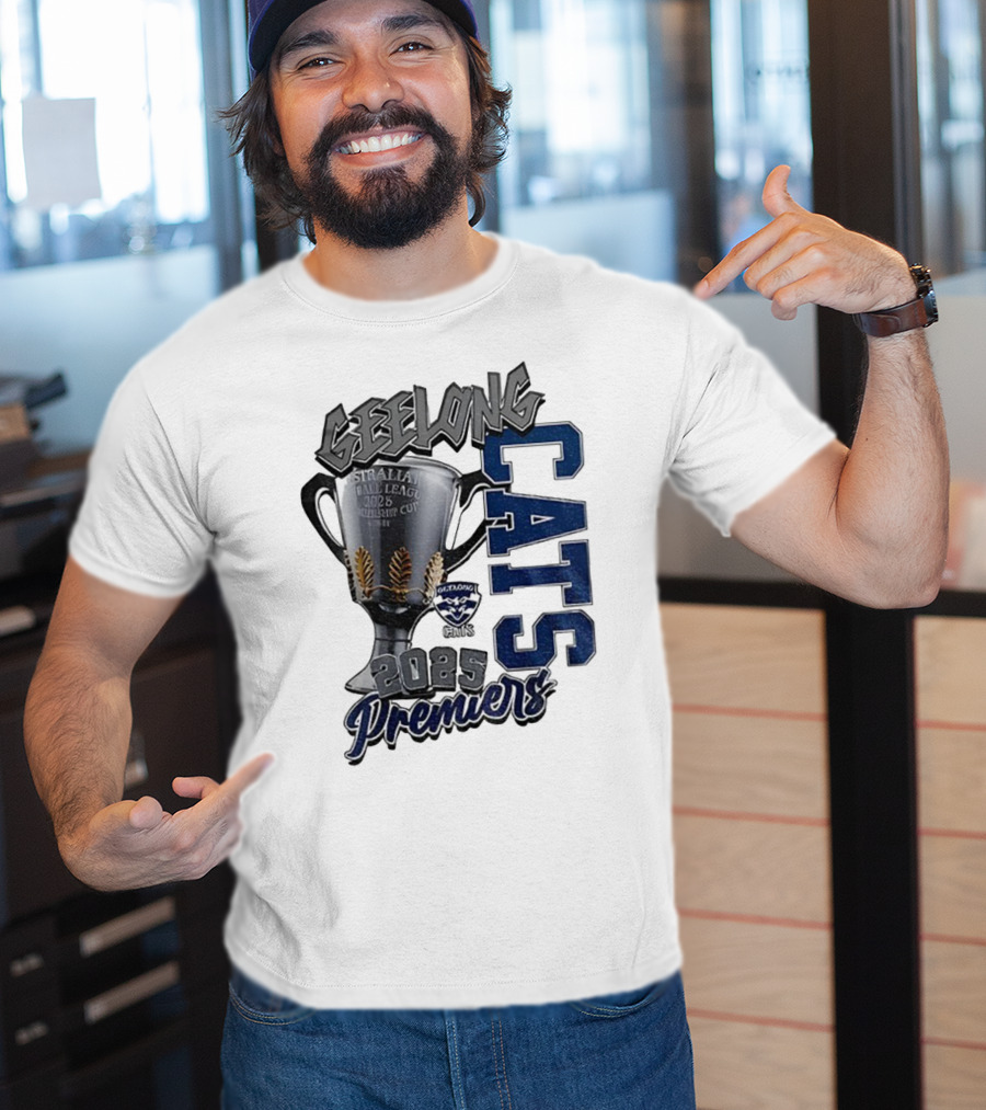 Geelong Cats AFL Premiers 2025 Champions Cup Football T-Shirt