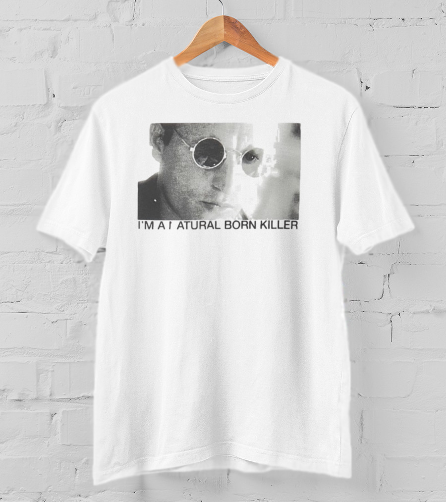 I'm A Natural Born Killer Mickey Knox Bold Grayscale Image T-Shirt