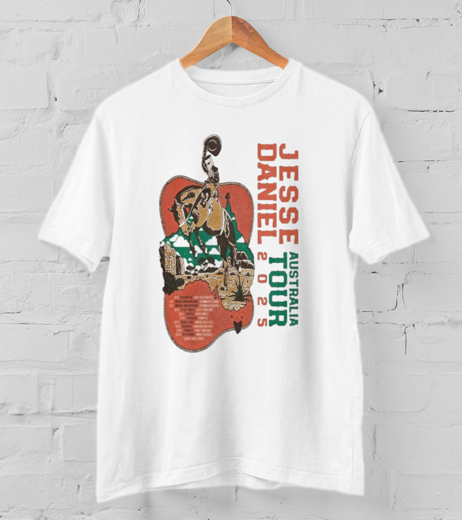 Jesse Daniel Australia Tour 2025 Tiru Forsyth Cowboy Retro Western Style T-Shirt