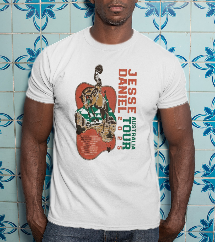 Jesse Daniel Australia Tour 2025 Tiru Forsyth Cowboy Retro Western Style T-Shirt