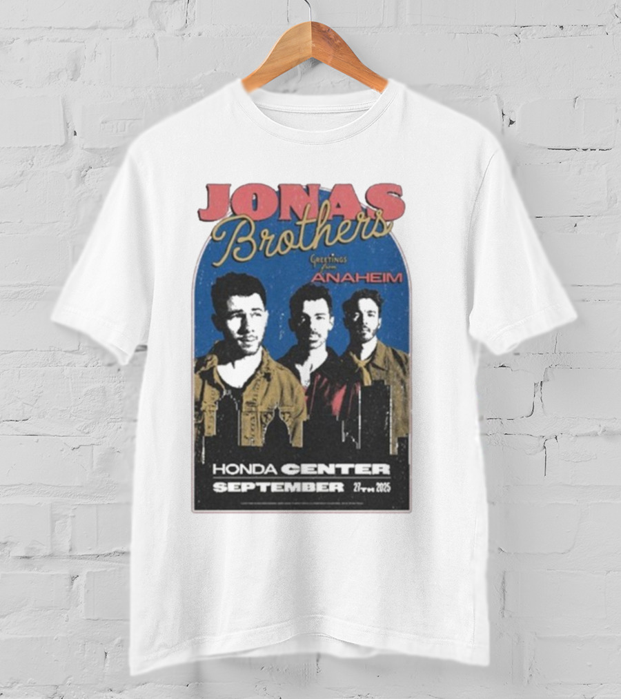 Jonas Brothers Greetings From Anaheim Honda Center September 27 2025 T-Shirt