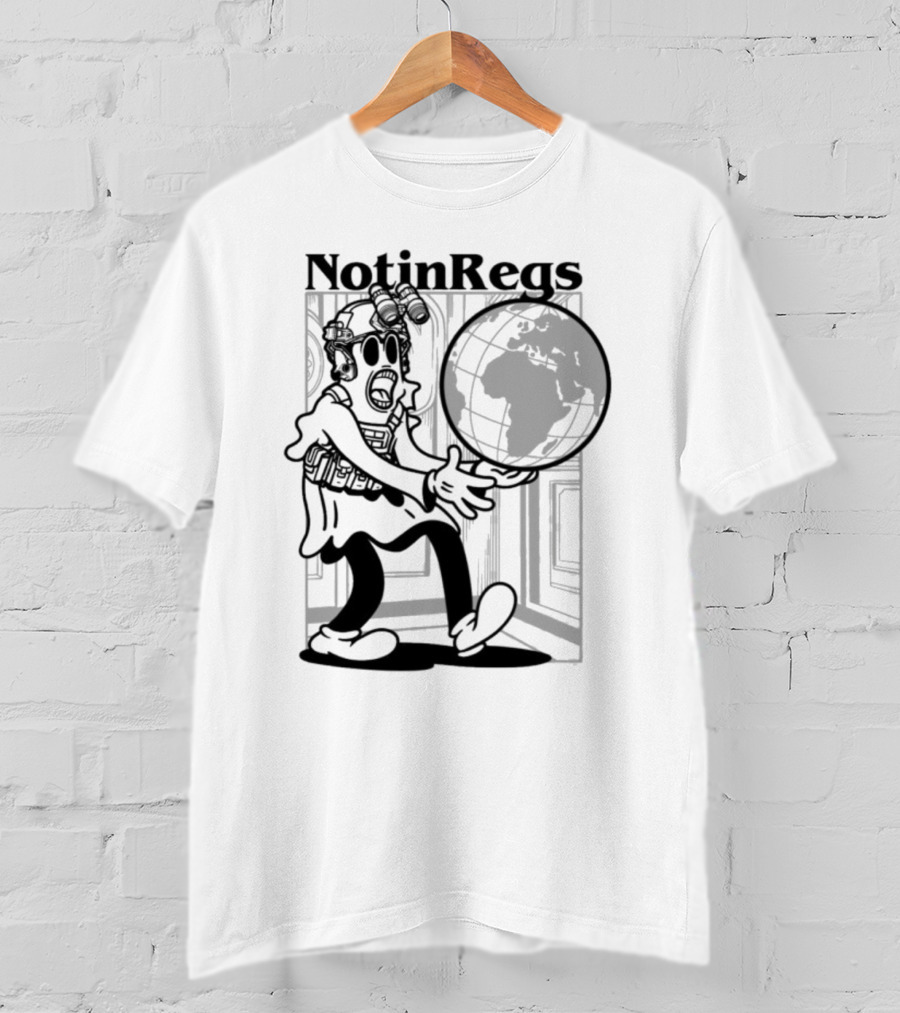Notinregs Character Holding Globe Global Invasion T-Shirt