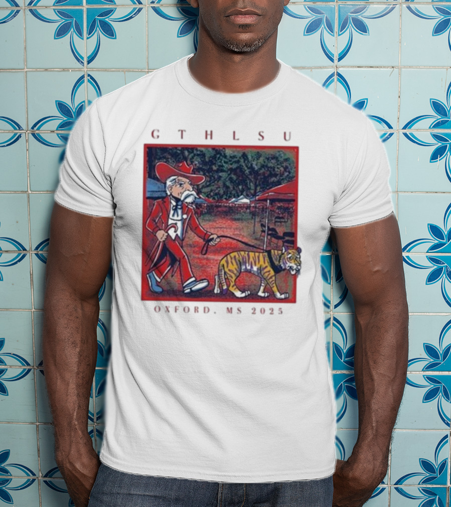 GTH LSU Rebel Walking Tiger Oxford MS 2025 T-Shirt