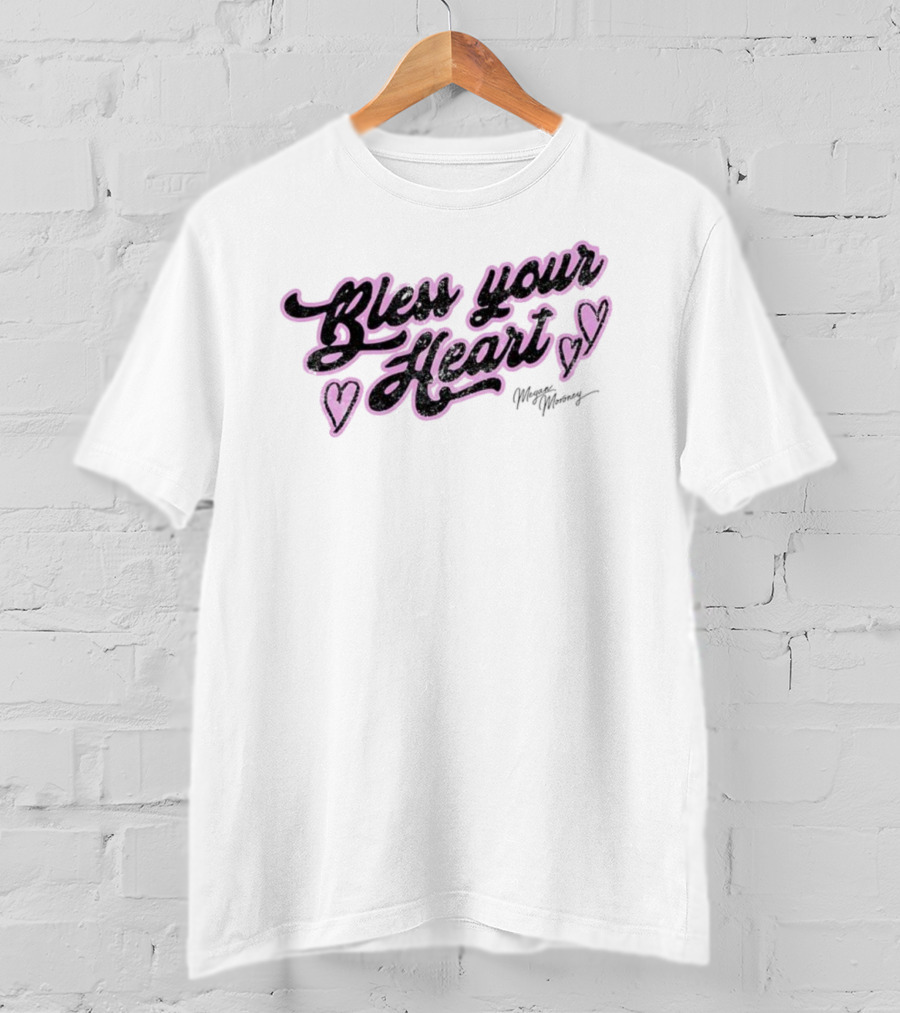 Bless Your Heart Megan Moroney Signature Pink Hearts T-Shirt