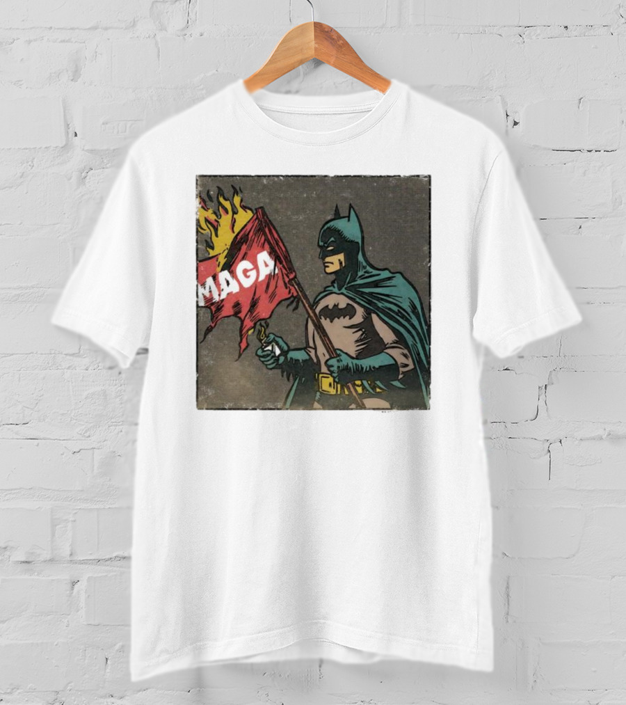 "Cult Of The Batman Holding Burning MAGA Flag" T-Shirt