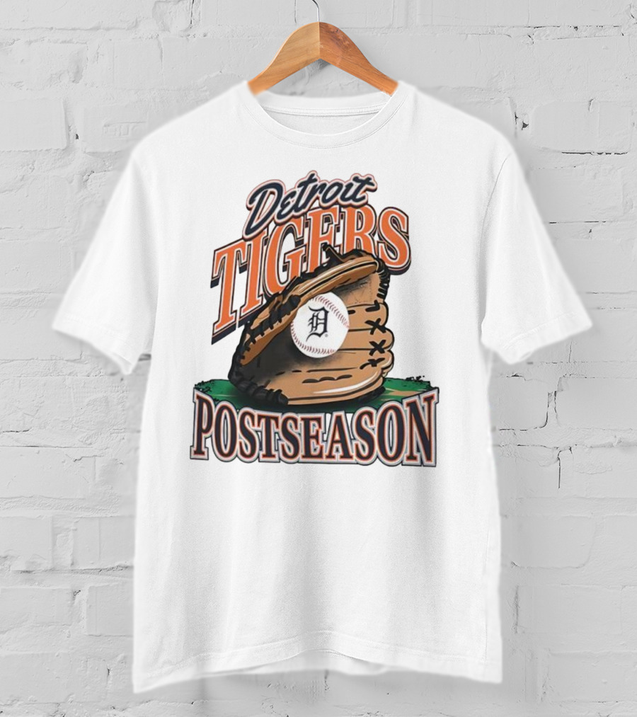 Detroit Tigers Postseason Baseball Glove And Ball 2025 T-Shirt