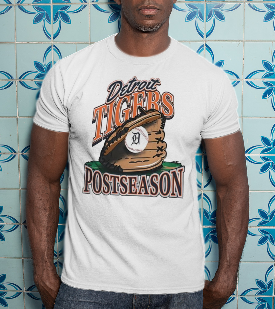 Detroit Tigers Postseason Baseball Glove And Ball 2025 T-Shirt