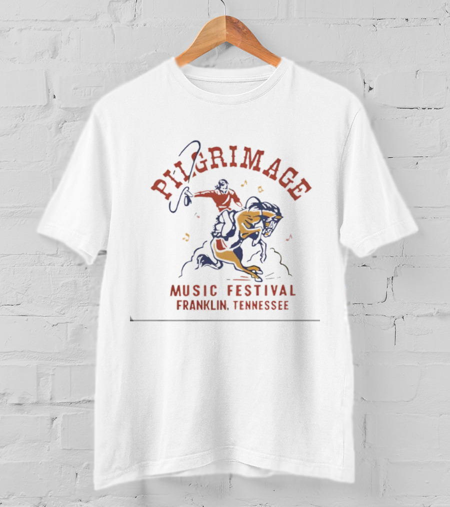 Pilgrimage Music Festival 2025 Franklin Tennessee Cowboy Riding Bull T-Shirt