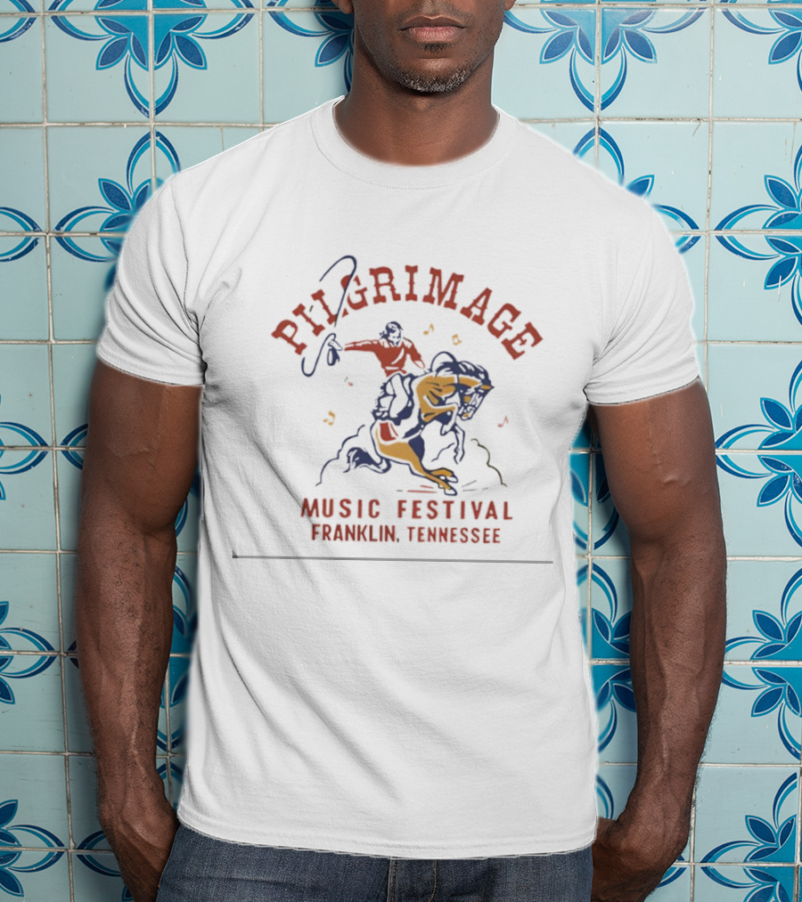 Pilgrimage Music Festival 2025 Franklin Tennessee Cowboy Riding Bull T-Shirt