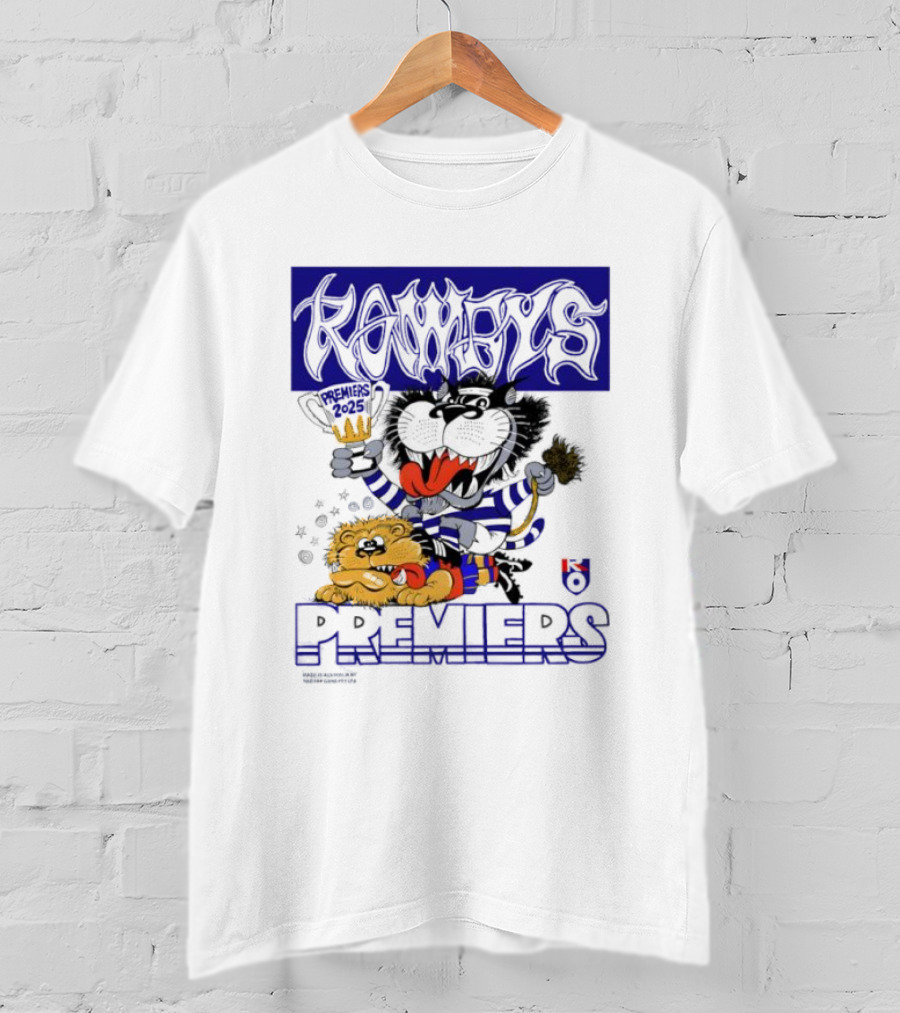 Geelong Cats Rowdys AFL Grand Finals 2025 Premiers Champions Cartoon Style T-Shirt