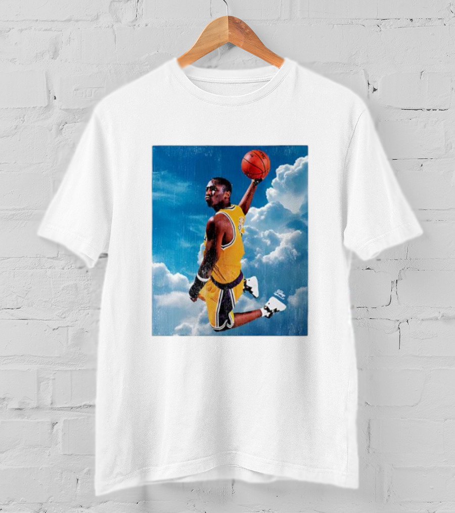 Mamba Sky High Basketball Legend Jumping Through Clouds T-Shirt