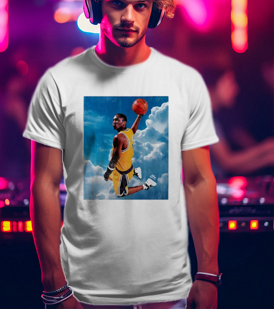Mamba Sky High Basketball Legend Jumping Through Clouds T-Shirt