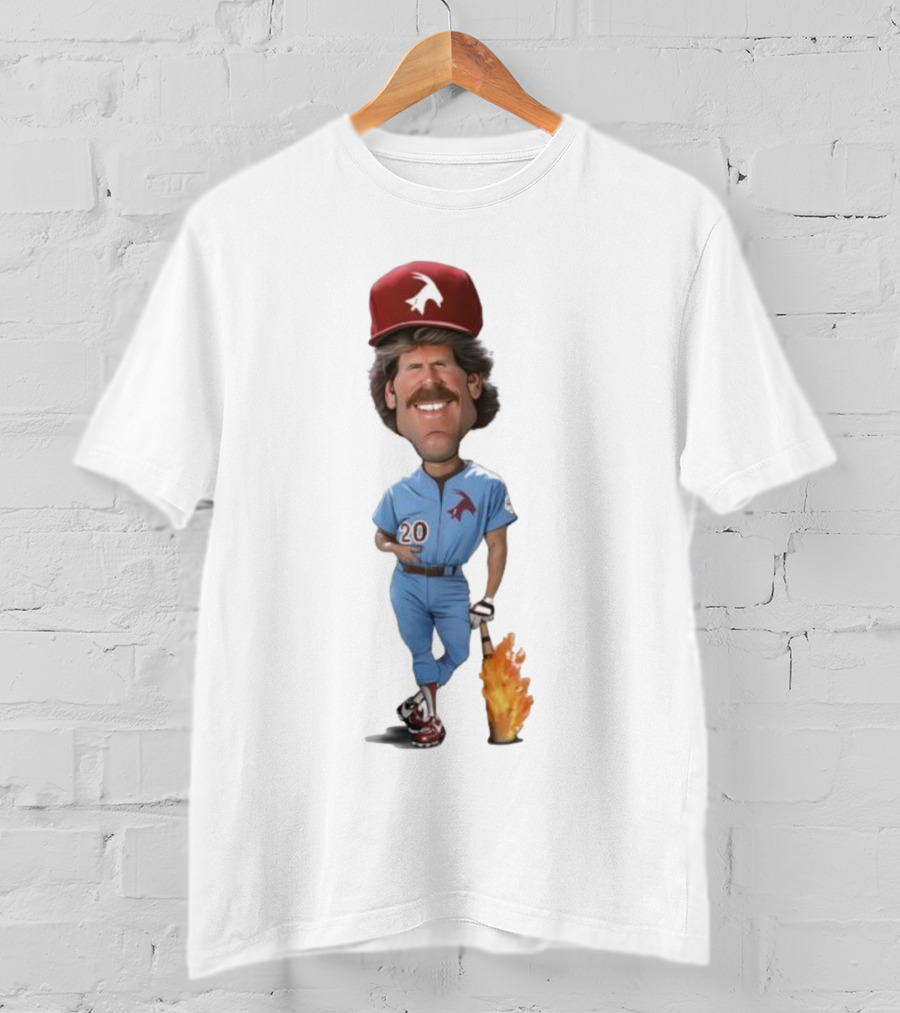 Philadelphia Mike Schmidt 20 Baseball Legend Vintage Illustration T-Shirt