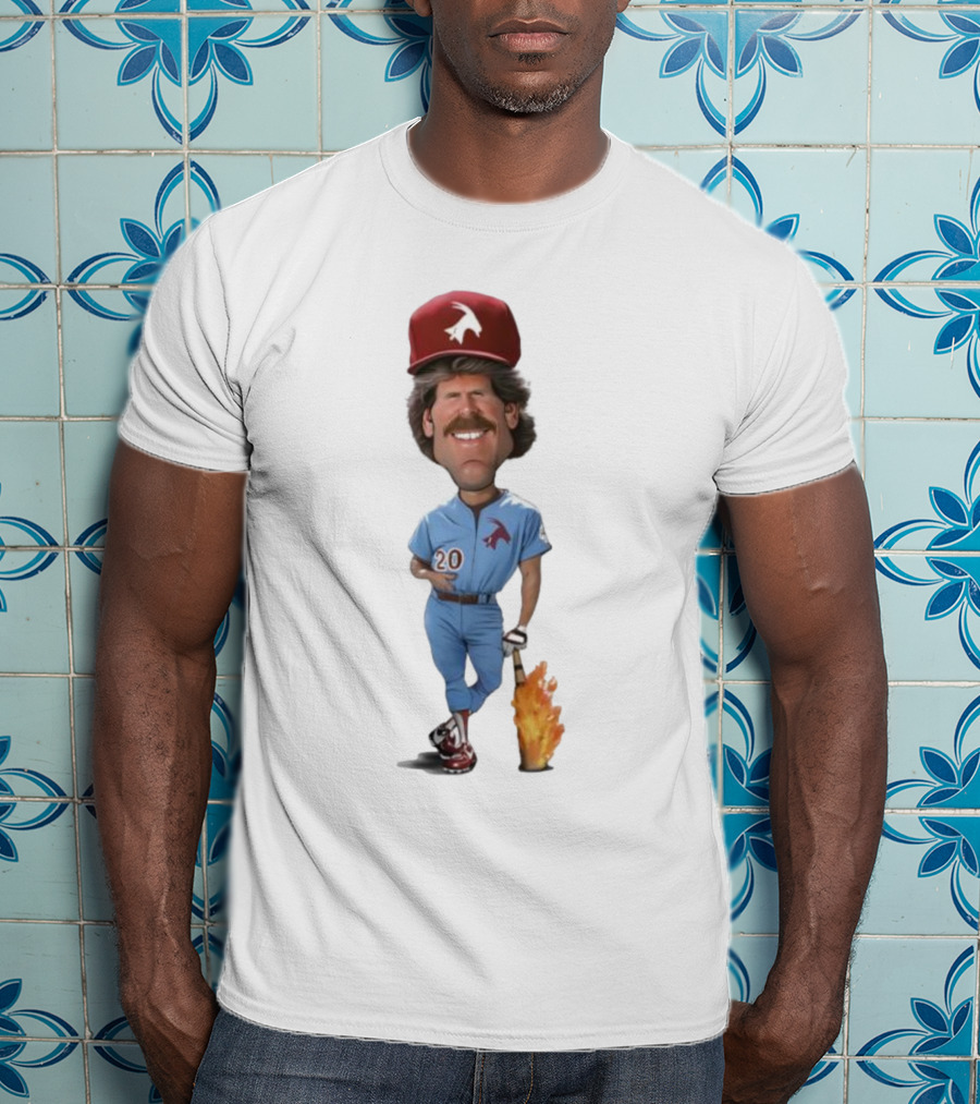 Philadelphia Mike Schmidt 20 Baseball Legend Vintage Illustration T-Shirt