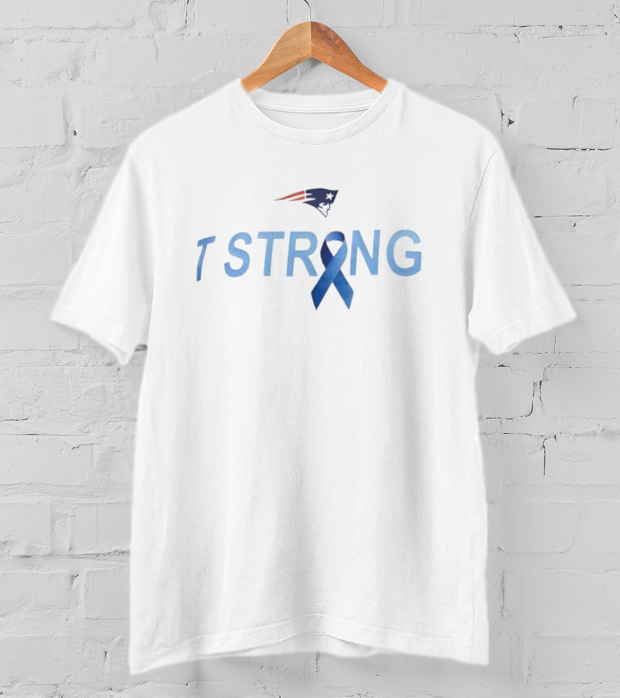 Patriots Strong Blue Ribbon Symbol With Mike Vrabel T-Shirt