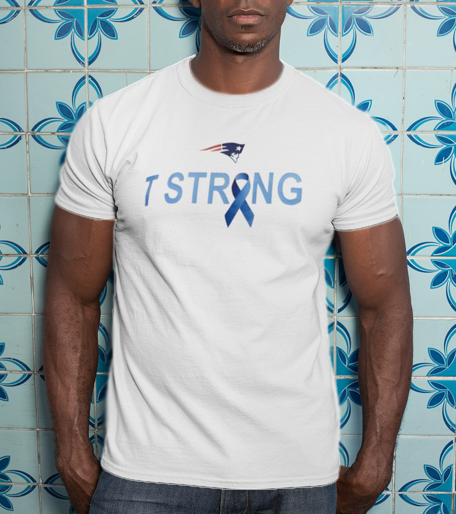Patriots Strong Blue Ribbon Symbol With Mike Vrabel T-Shirt