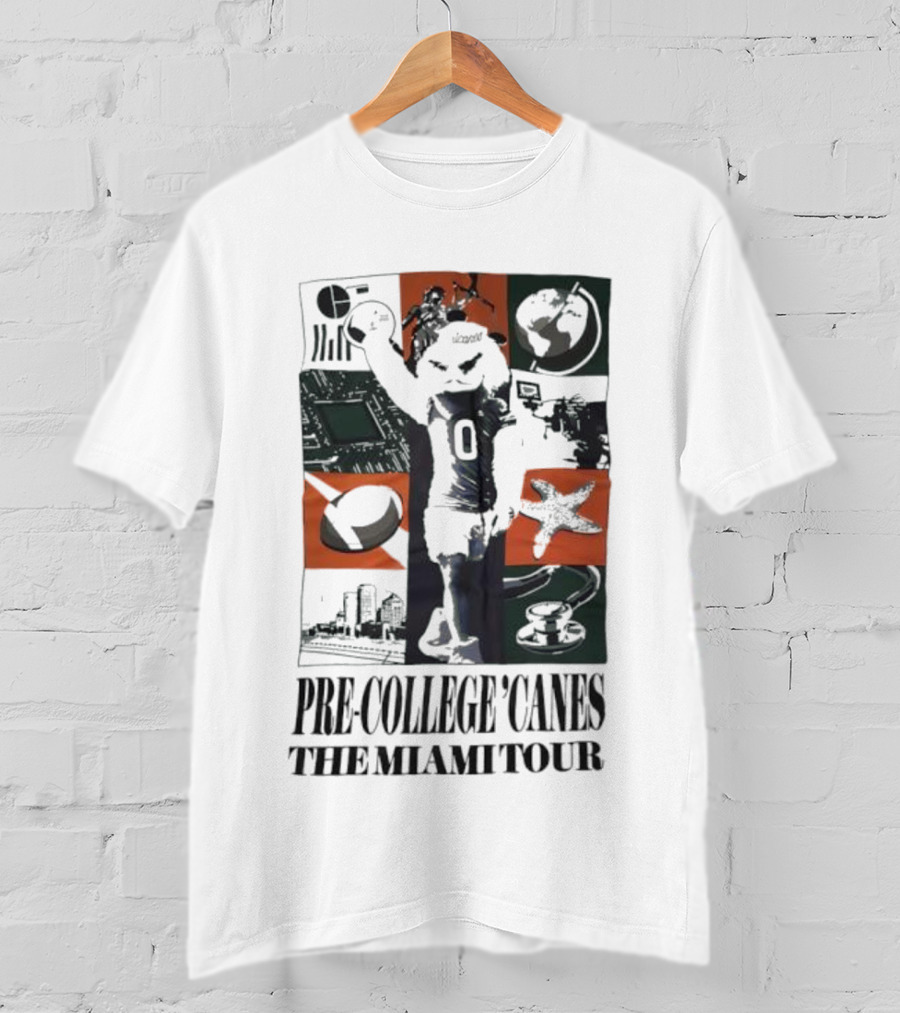 Pre-College 'Canes The Miami Tour Hurricanes Football Astronaut Cityscape Starfish Basketball T-Shirt