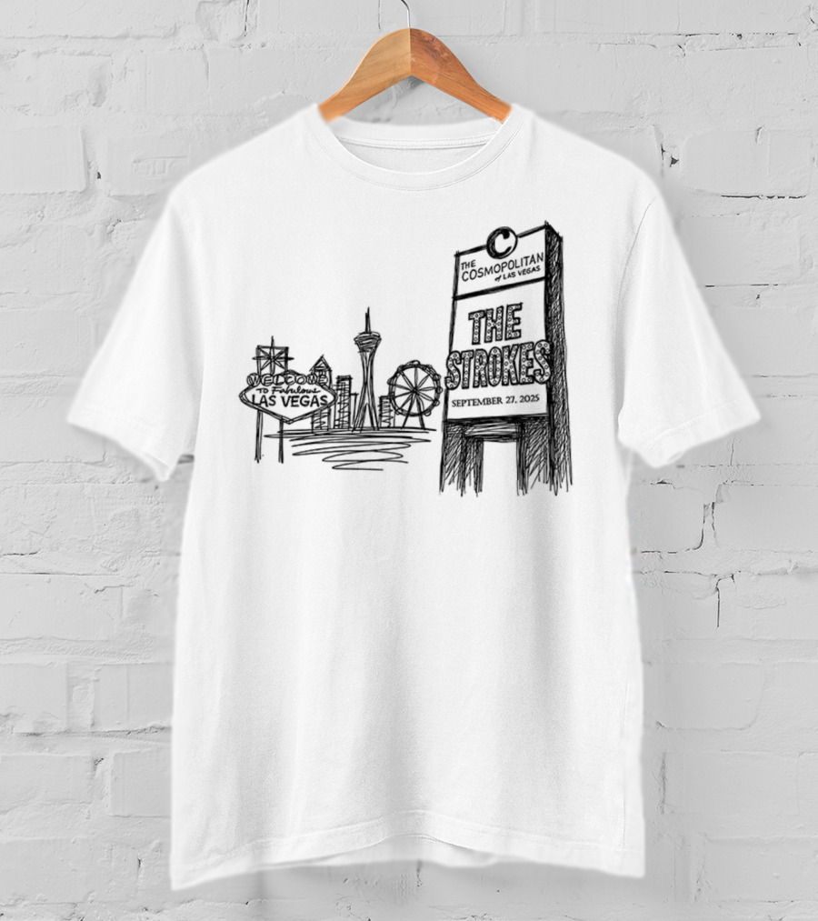 Las Vegas Landmarks Neon Sign Skyline 2025 T-Shirt