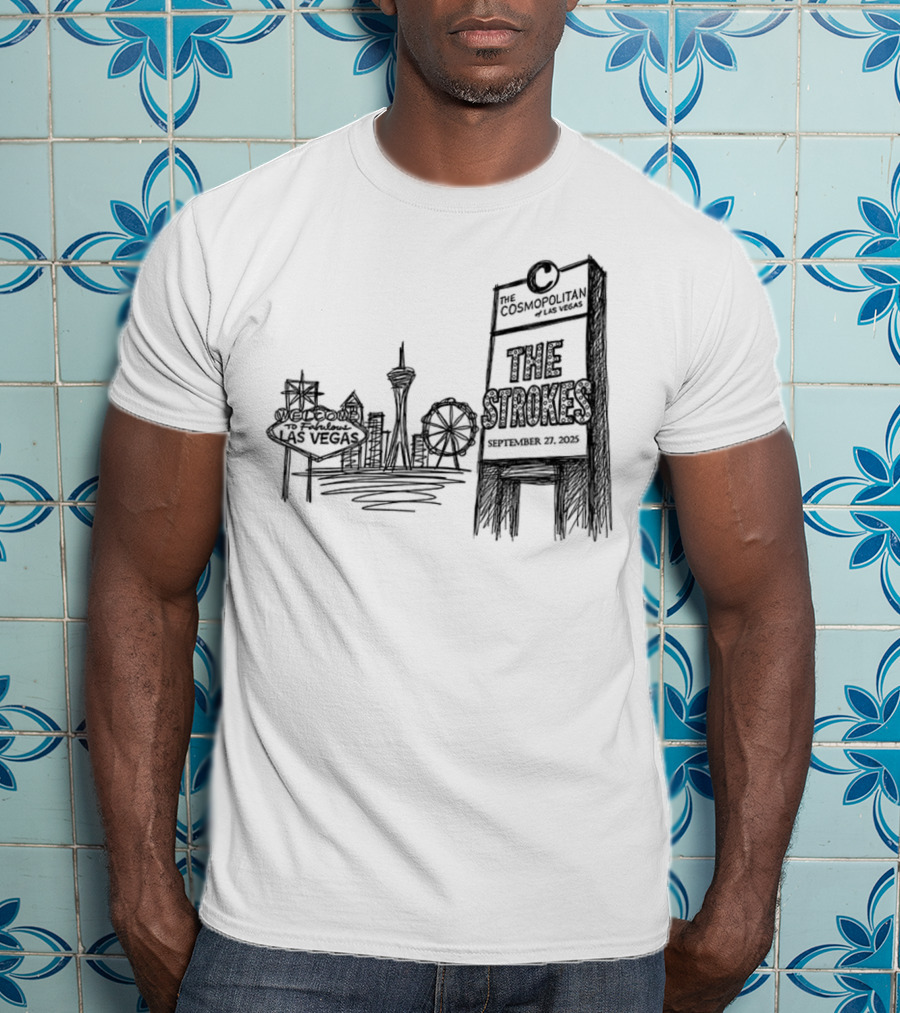 Las Vegas Landmarks Neon Sign Skyline 2025 T-Shirt