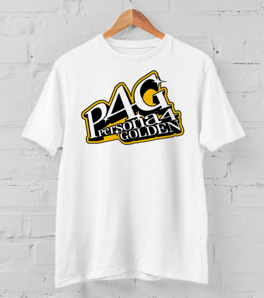 Persona 4 Golden Atlus P4G Yellow Black Text T-Shirt