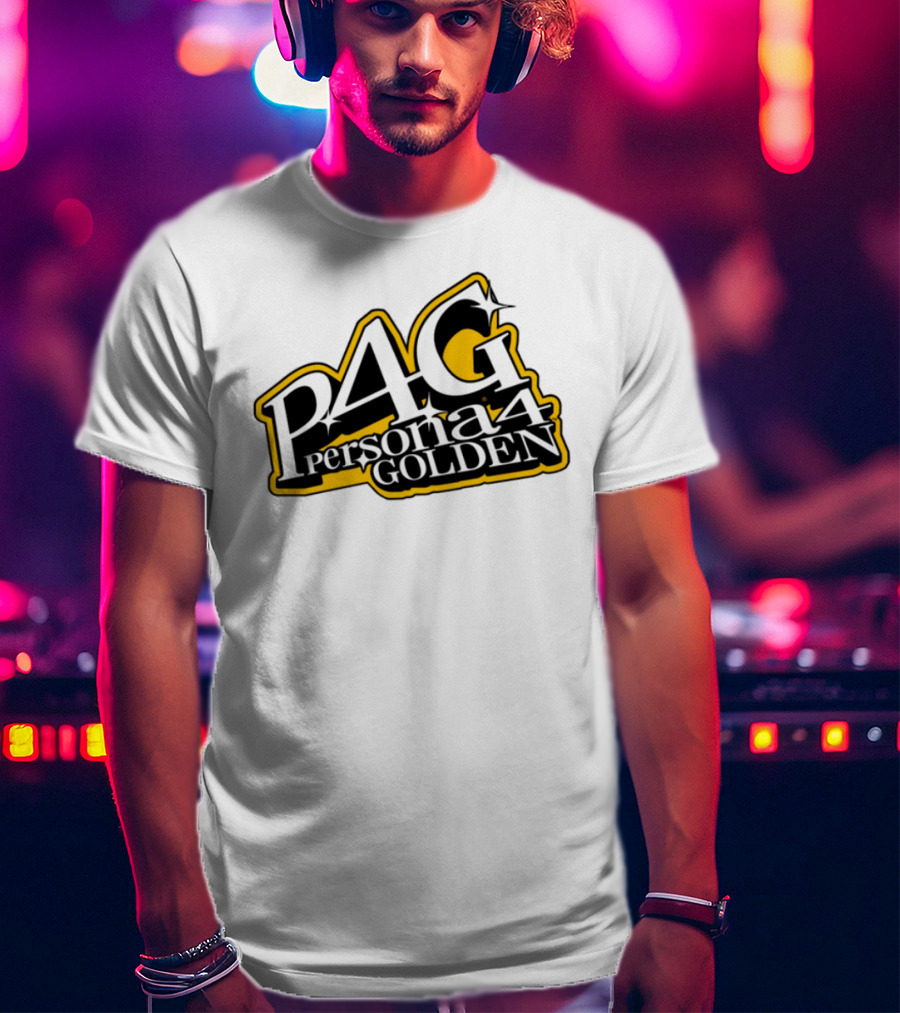 Persona 4 Golden Atlus P4G Yellow Black Text T-Shirt
