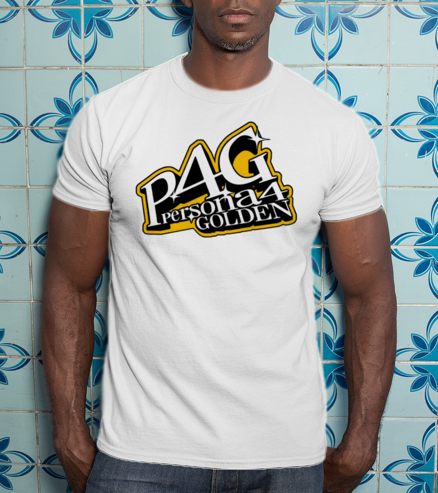 Persona 4 Golden Atlus P4G Yellow Black Text T-Shirt