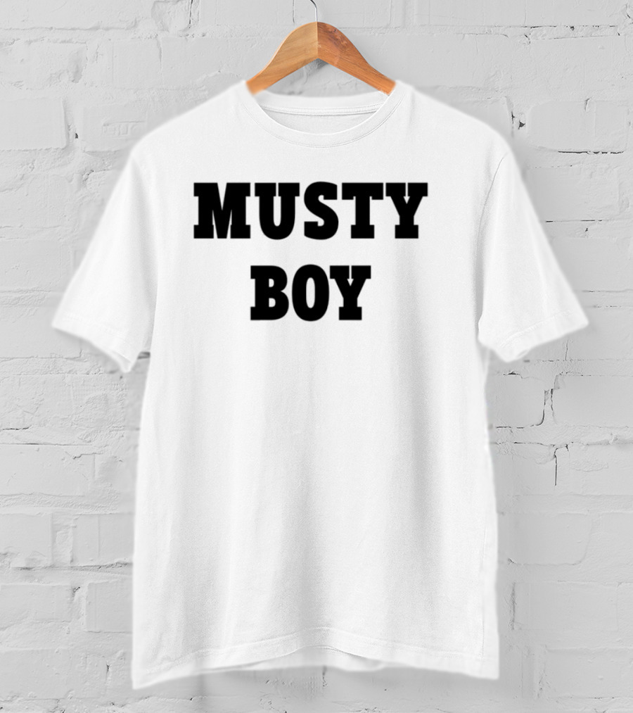 Musty Boy Fun Doodle Typography Hand-Drawn Sketch Style T-Shirt