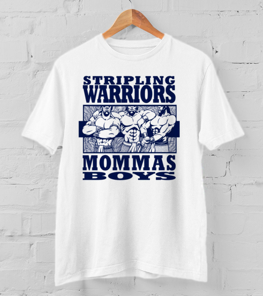 Stripling Warriors Mommas Boys Bold Muscular Figures T-Shirt