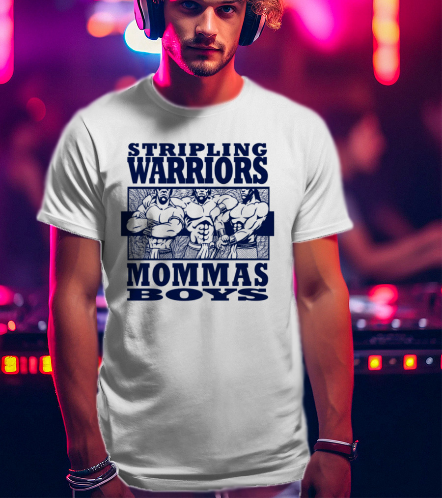 Stripling Warriors Mommas Boys Bold Muscular Figures T-Shirt