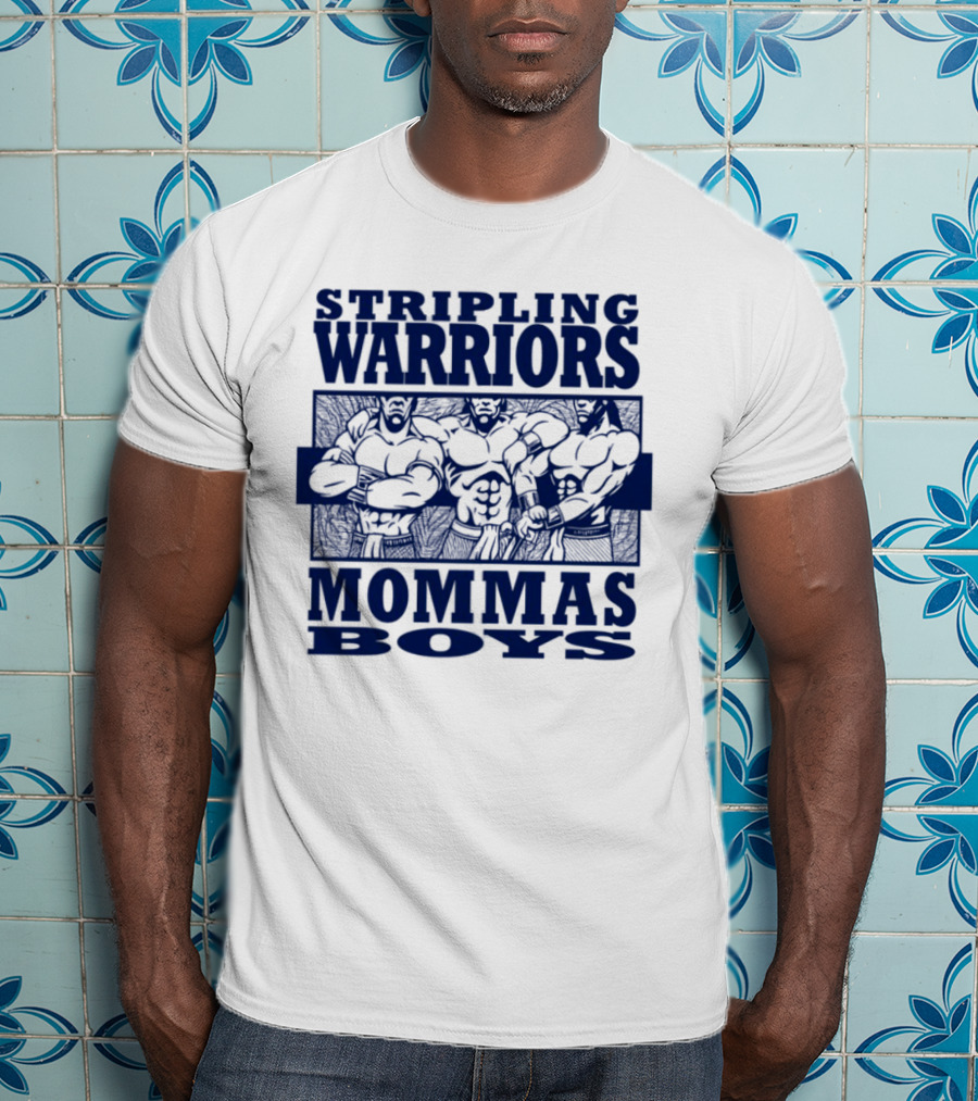 Stripling Warriors Mommas Boys Bold Muscular Figures T-Shirt