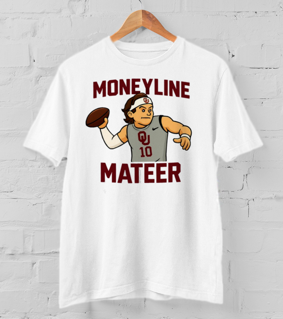 Moneyline Mateer OU Football Throwing Action T-Shirt