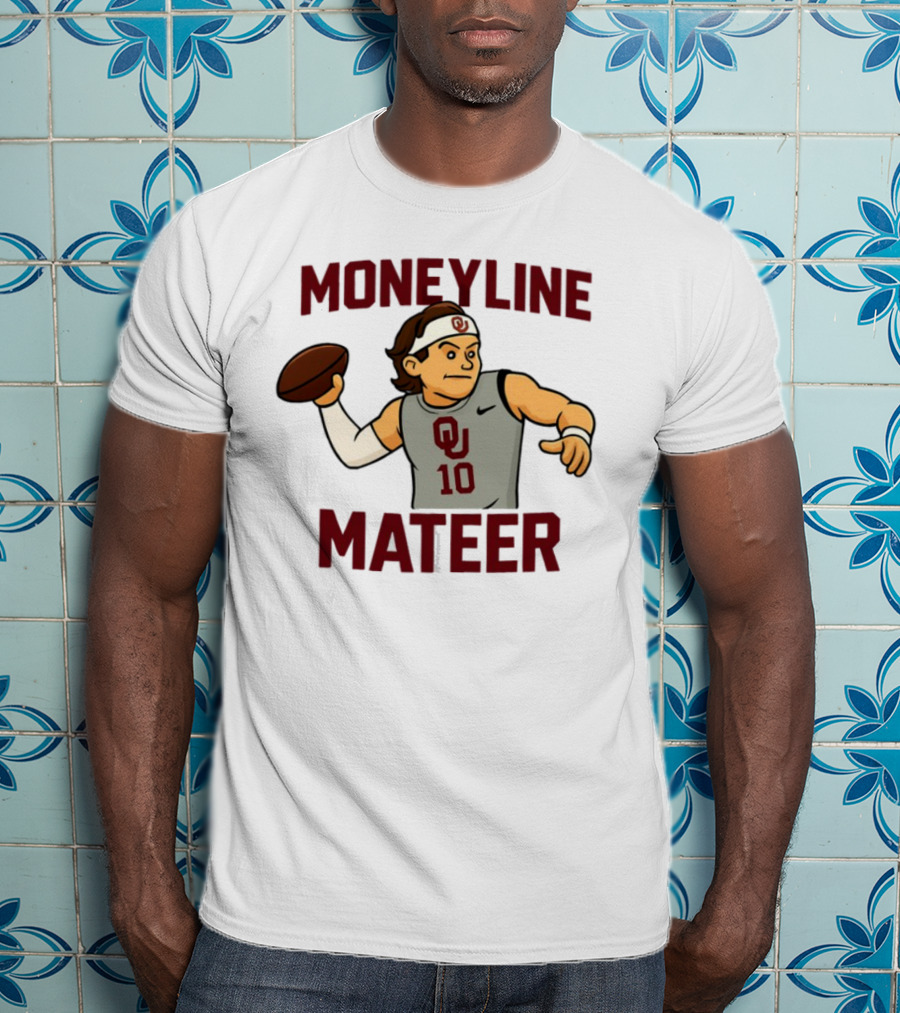 Moneyline Mateer OU Football Throwing Action T-Shirt