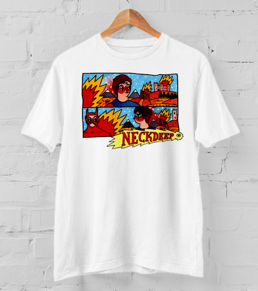 Neckdeepuk Lnotgy 10 Year Album Art Comic Style T-Shirt