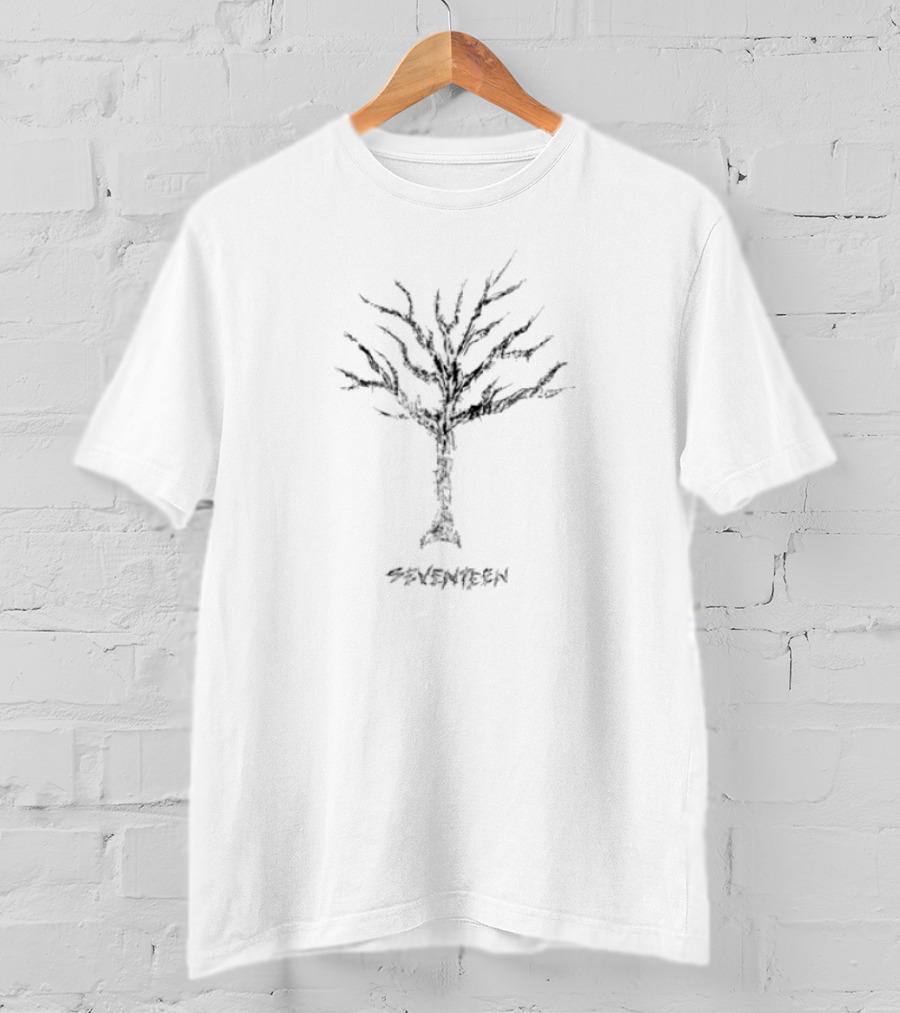 Seventeen Tree Black And White Design T-Shirt