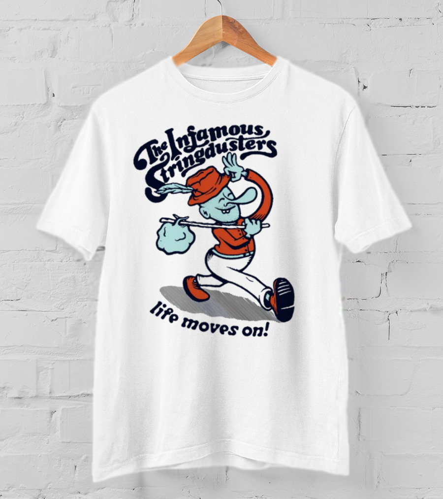 The Infamous Stringdusters Cartoon Character Life Moves On T-Shirt