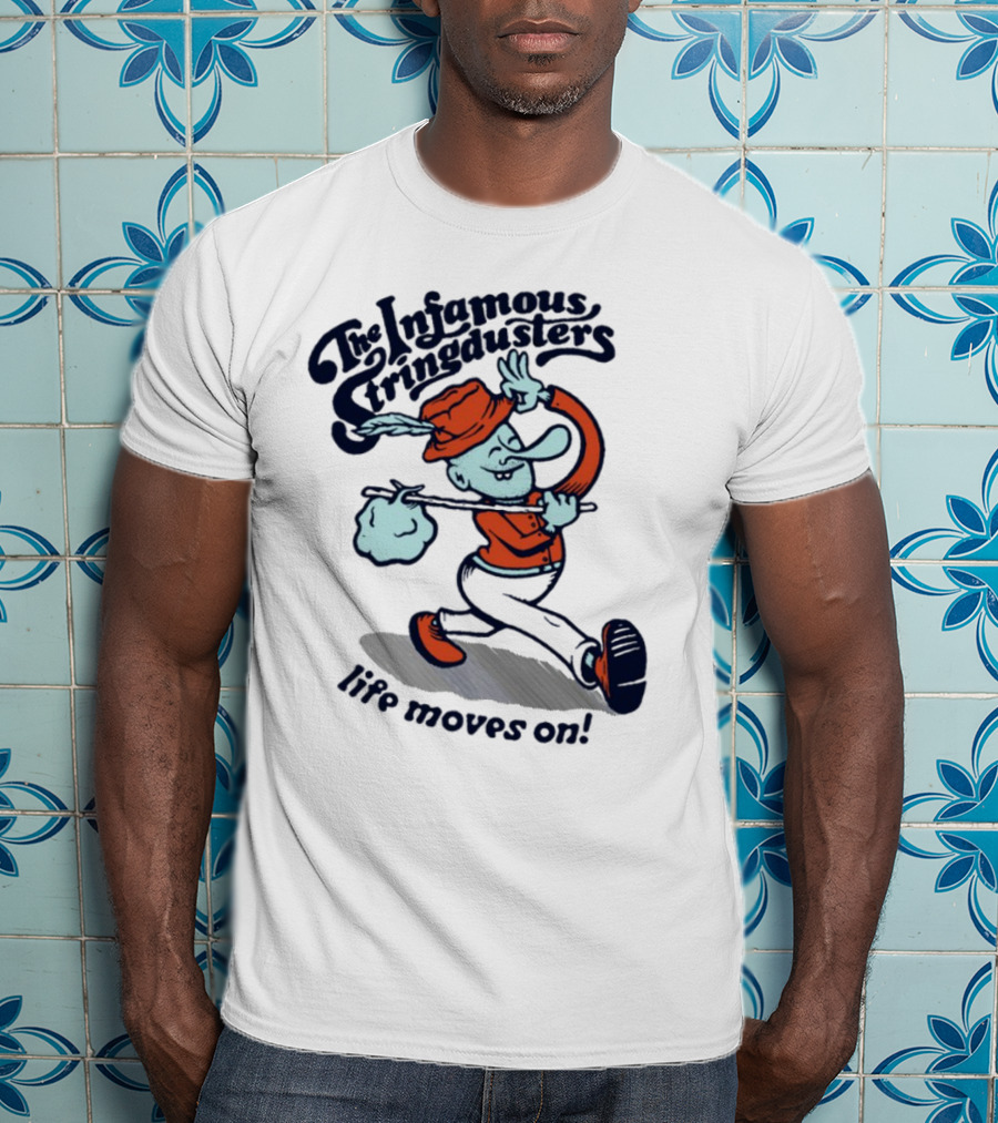 The Infamous Stringdusters Cartoon Character Life Moves On T-Shirt